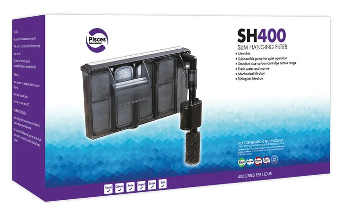 Pisces Aquatics Slim Hanging Filter SH400 280L/H Up To 80L Aquariums