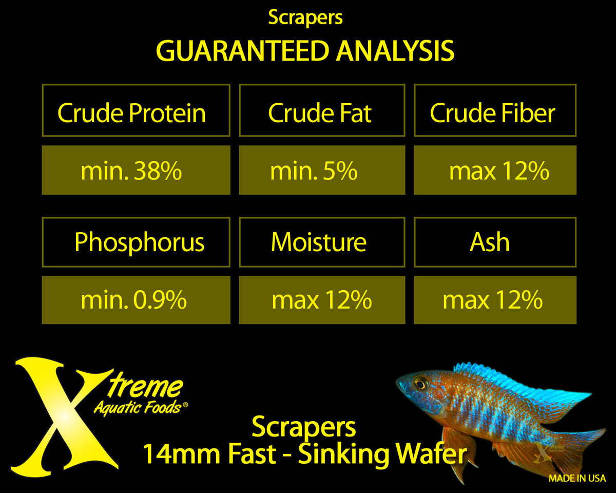 Xtreme Scrapers® - 13-14mm Fast Sinking Wafers with Pea Protein & Cellulose