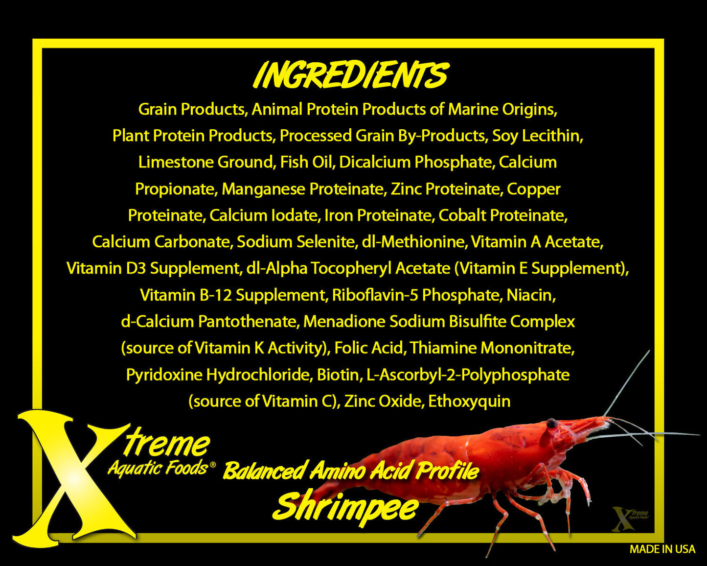 Xtreme Shrimpee® -3mm sinking sticks for Shrimps, Crabs, Crayfish, Loaches and Corys