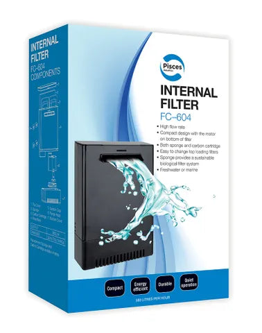 Pisces Aquatics Internal Filter FC-604 320 L/H Up to 65-75L Aquariums