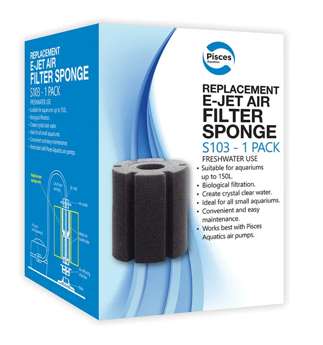Pisces Aquatics E-Jet Air Sponge Filter 103 - Up To 150L Aquariums