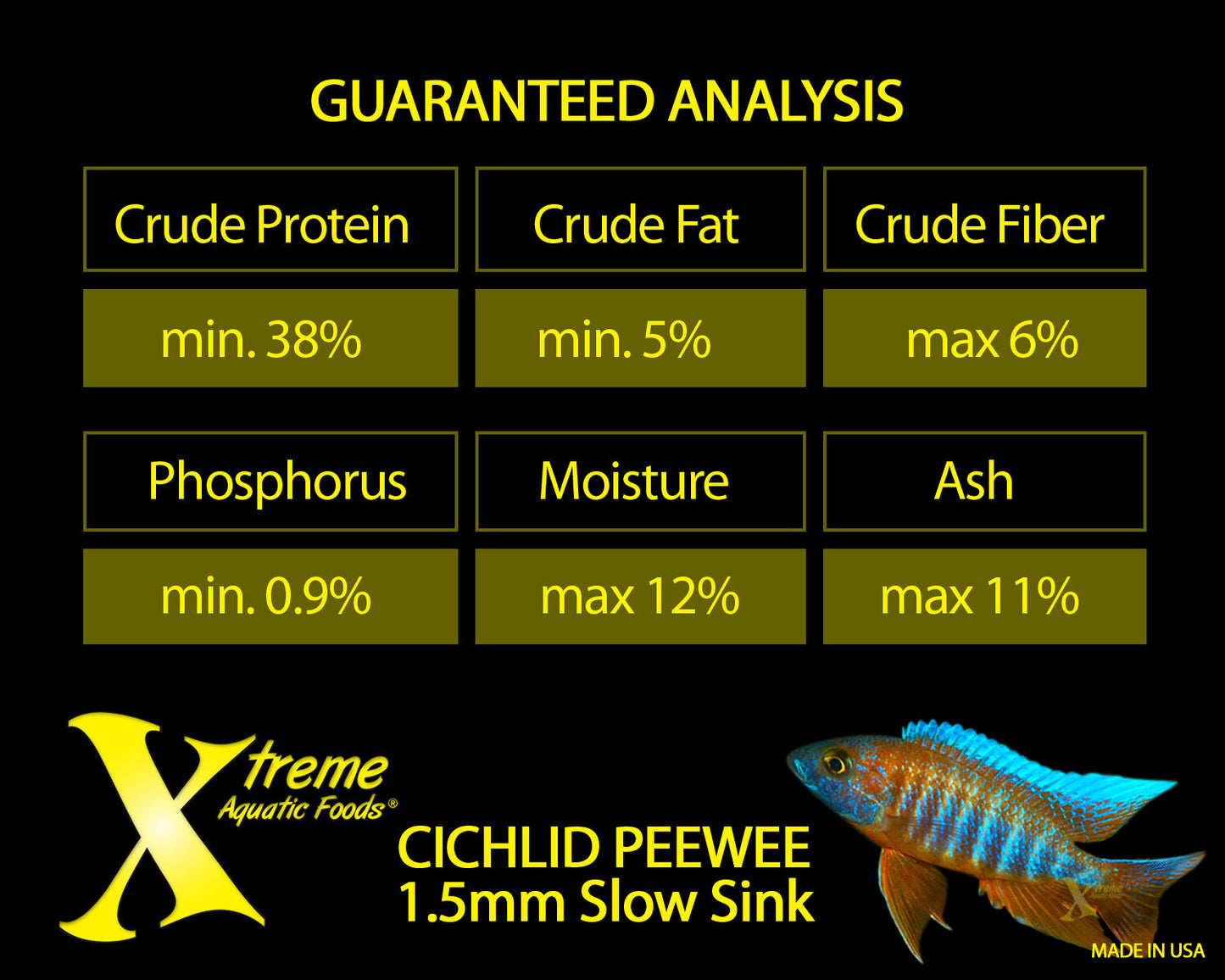 Xtreme Cichlid PeeWee® - 1.5mm slow-sinking pellet