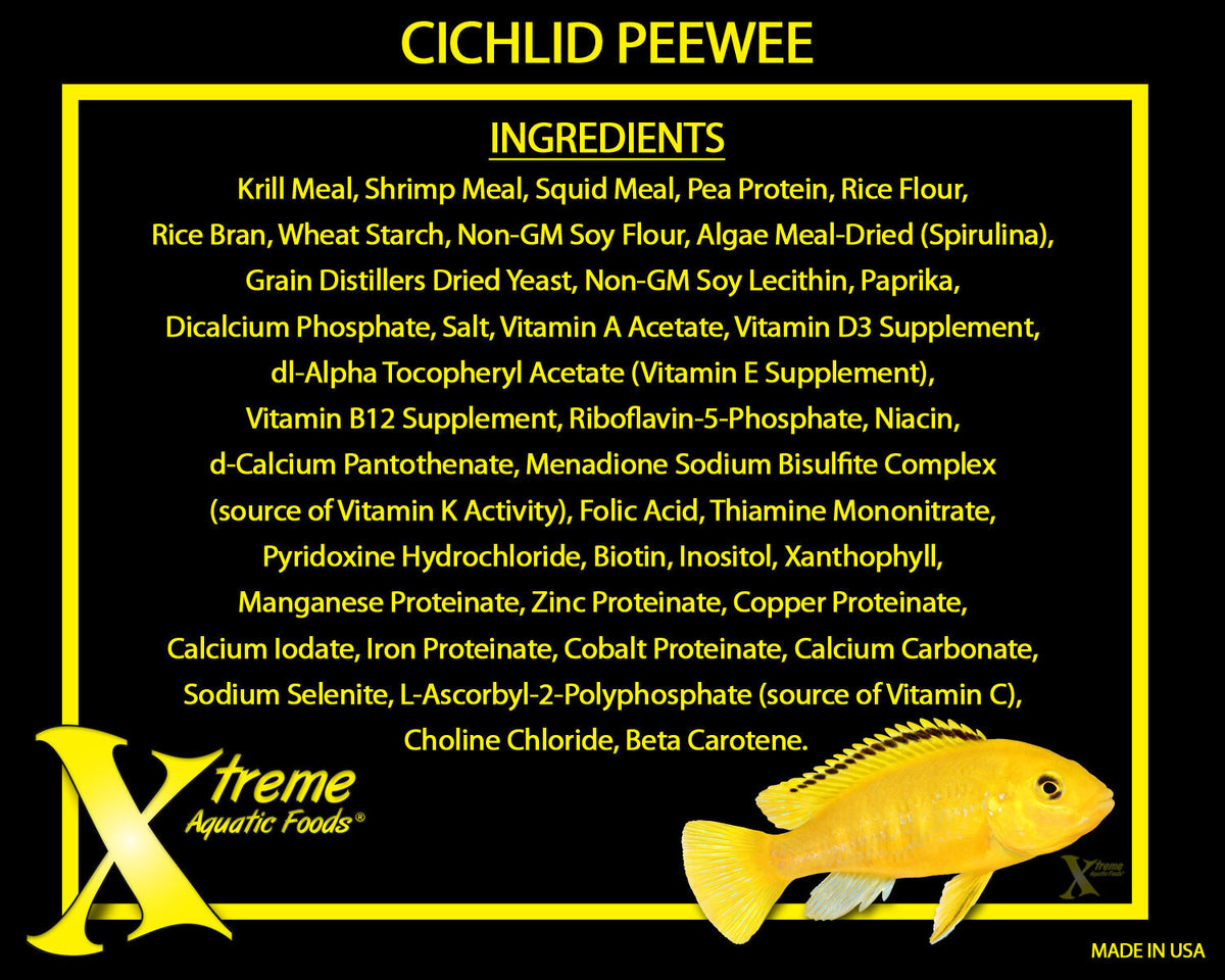 Xtreme Cichlid PeeWee® - 1.5mm slow-sinking pellet