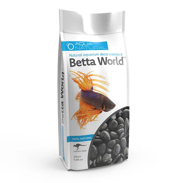 Aqua Natural Betta World Polished Black Aquarium Gravel 350g
