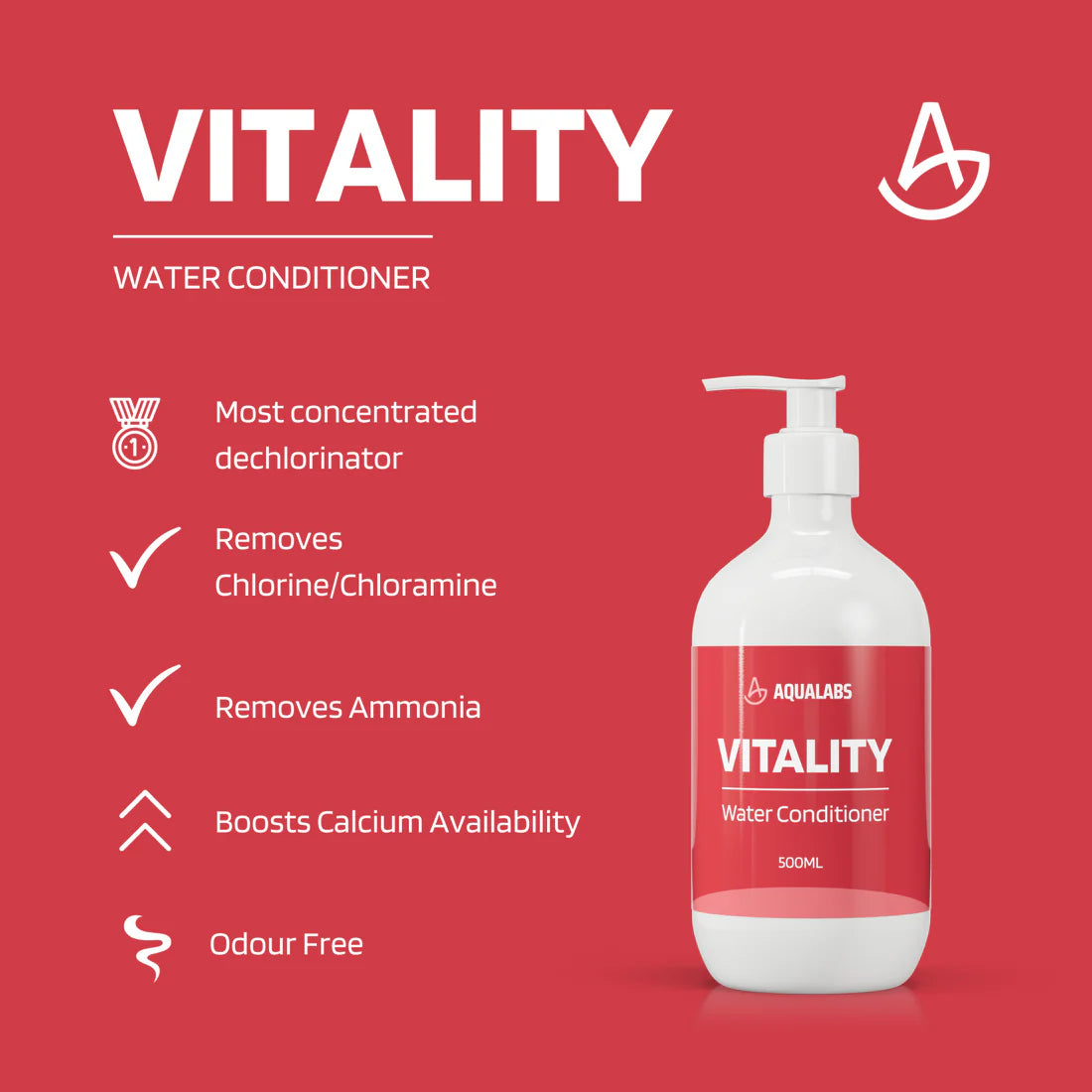 AquaLabs Vitality - Water Conditioner Dechlorinator Aquarium Fish Tank