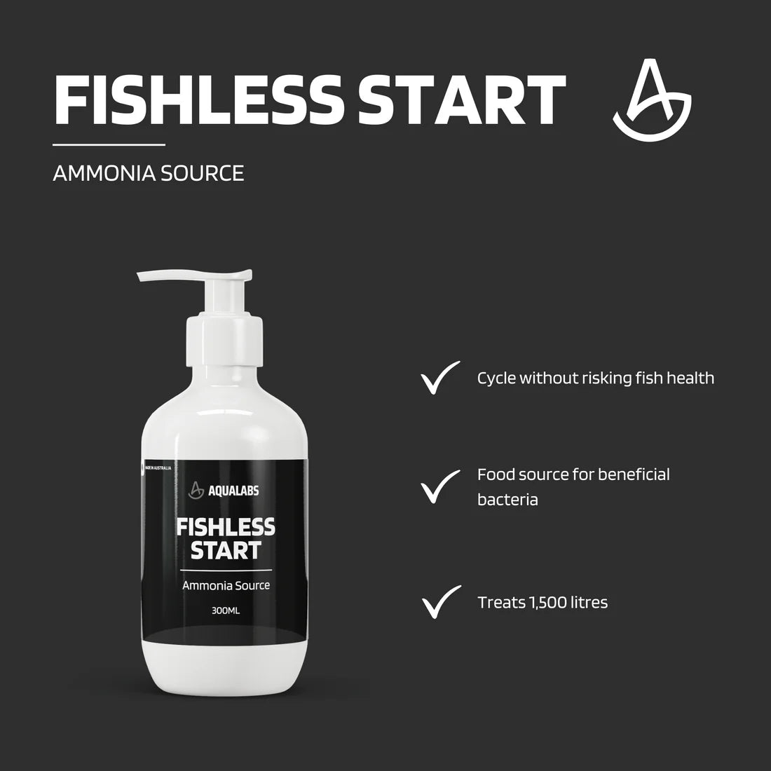AquaLabs Fishless Start 300ml - “Ammonia in a bottle”
