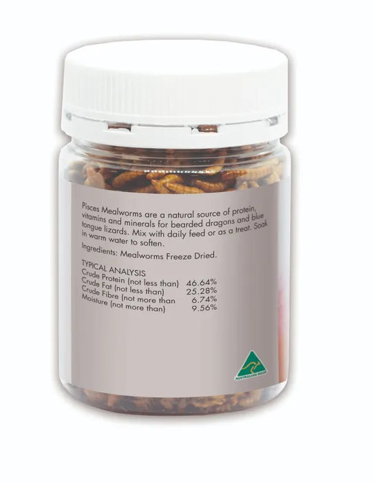 Pisces Enterprises Freezedried Mealworms Jar 40G