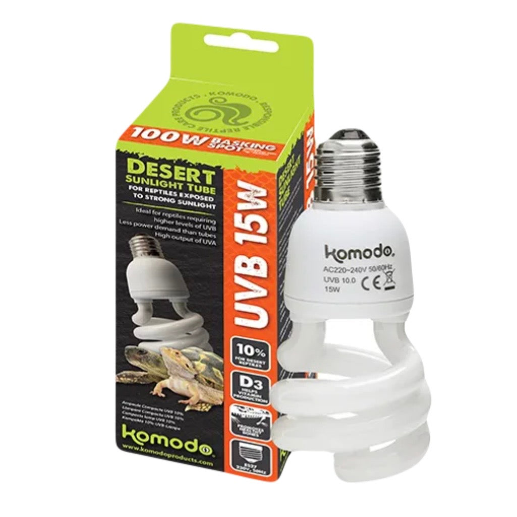 Komodo Compact Lamp UVB 10% ES 15W