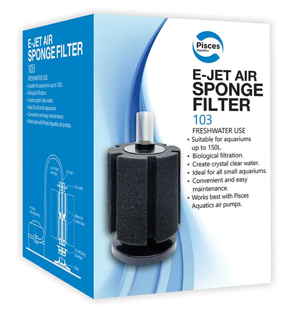 Pisces Aquatics E-Jet Air Sponge Filter 103 - Up To 150L Aquariums