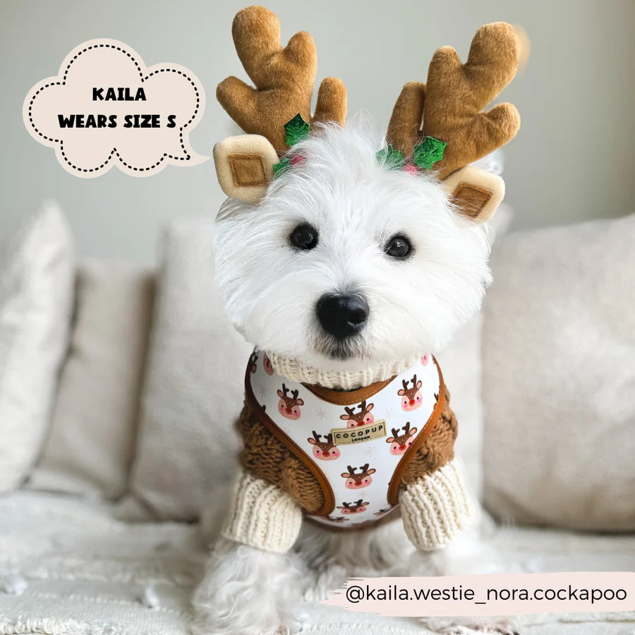 Cocopup London – Adjustable Neck Harness – Ralphie Reindeer