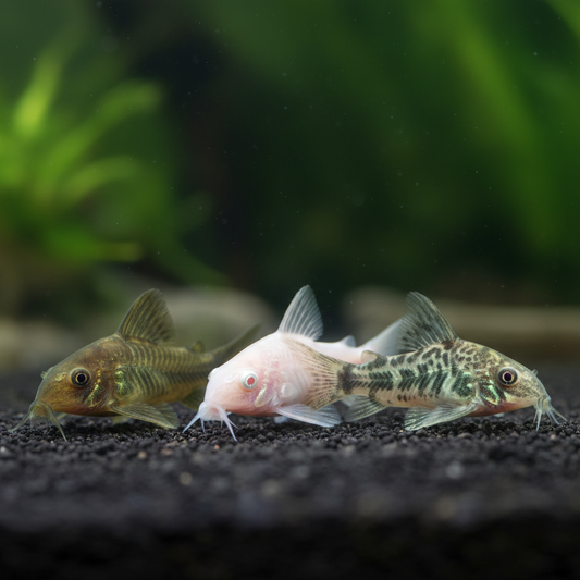 Assorted Corydoras (Pepper, Bronze, Albino) 2.5cm (Group of 5)