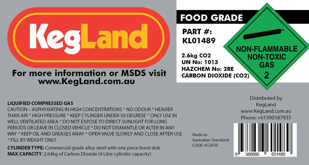 CO2 Gas Cylinder 2.6KG (Full)