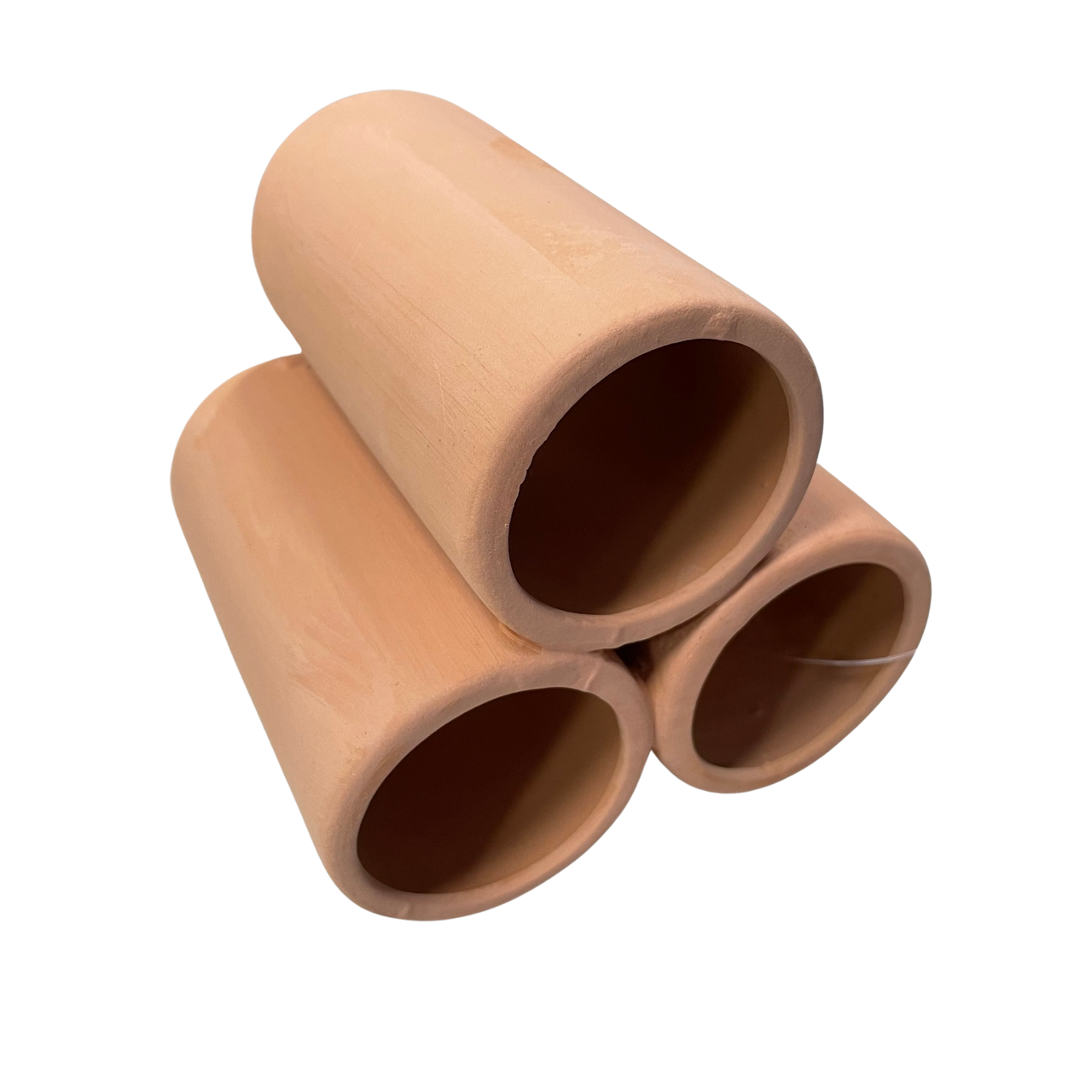 Terracotta Triple Pipes Large 12x11.5x13cm