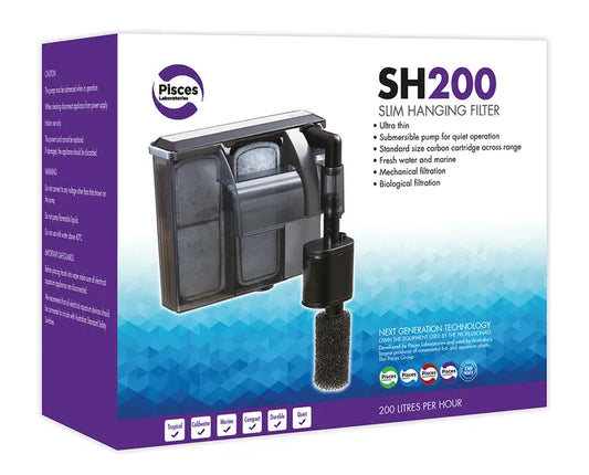 Pisces Aquatics Slim Hanging Filter SH200 280L/H  Up To 80L Aquariums