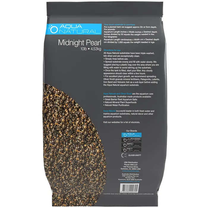 Aqua Natural Aquarium Gravel Midnight Pearl 2-4mm